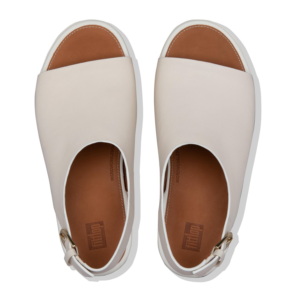 Fitflop Womens Wedge - Eloise Leather Back-strap - White - 467-DORNCA